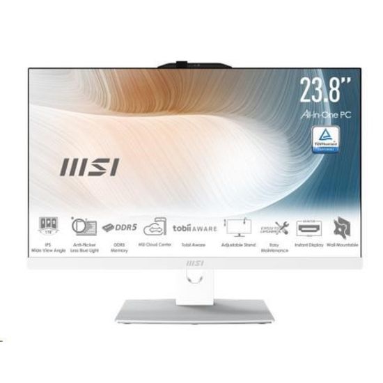 Obrázek MSI PC AiO Modern AM242P 1M- 2089XEU, Core 5 120U, 23.8 FHD, Anti- Glare, Non- Touch, 16 GB, 512 GB SSD, N/ A, No OS…