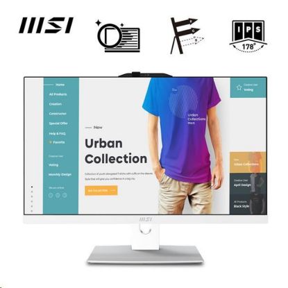 Obrázek MSI PC AiO Modern AM242P 1M- 2089XEU, Core 5 120U, 23.8 FHD, Anti- Glare, Non- Touch, 16 GB, 512 GB SSD, N/ A, No OS…