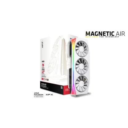 Obrázek VGA XFX Mercury AMD Radeon RX 9070 XT OC 16GB GDDR6, Magnetic Air Edition RGB, White (pošk. obal)