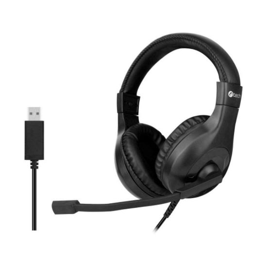 Obrázek C- TECH Sluchátka MHS- 05U, USB, k PC, černá