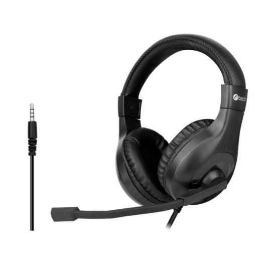 Obrázek C- TECH Sluchátka MHS- 05, 3, 5mm jack, k PC, černá