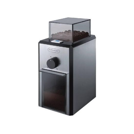 Obrázek DeLonghi KG89 mlýnek na kávu, 110 W, nastavení hrubosti, kontrolka, ocelové kameny, bezpečnostní systém, černý