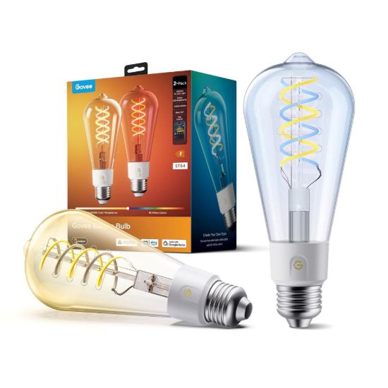 Obrázek Govee Smart žárovka ST64 RGBWW 5 W- 40 W 500lm E27 Long Life, Matter (2ks)