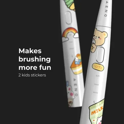 Obrázek AENO Elektrický kartáček DB7 - 30000 RPM, 3 módy, Smart, 1 hlavice + 2 samolepky, Bílá