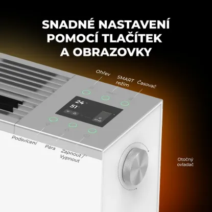 Obrázek AENO FH2S Chytré Topení,konvekce + efekt plamene, 2000W, Černá