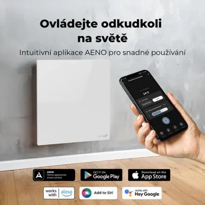 Obrázek AENO GH11s Quadro Chytré Topení, infrared + konvekce, tvrzené sklo, 500W, 50x50cm, Bílá