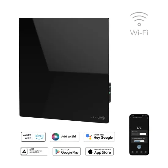 Obrázek AENO GH12s Quadro Chytré Topení, infrared + konvekce, tvrzené sklo, 500W, 50x50cm, Černá