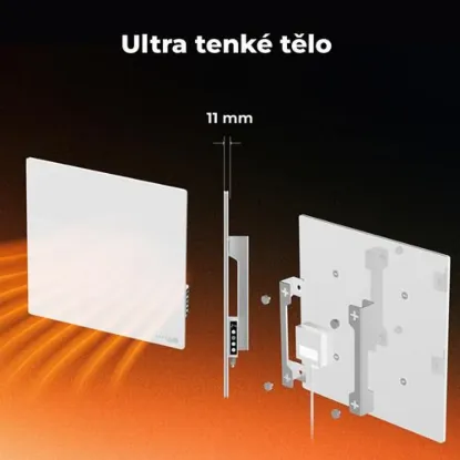 Obrázek AENO GH12s Quadro Chytré Topení, infrared + konvekce, tvrzené sklo, 500W, 50x50cm, Černá