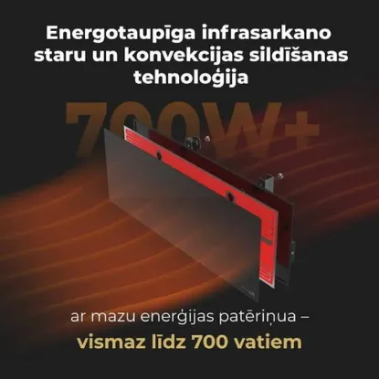 Obrázek AENO GH2s Chytré Topení, infrared + konvekce, tvrzené sklo, 700W, Černá