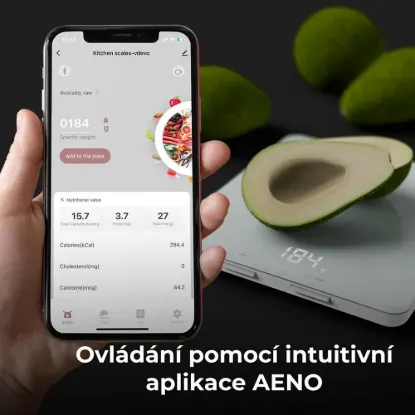 Obrázek AENO Chytrá kuchyňská váha KS1 - 2g až 8kg s přesností na 1g, bluetooth, bílá