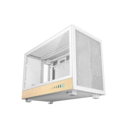 Obrázek DEEPCOOL Case CH260 WOOD WH, mATX, Průhledná bočnice, bílo- dřevěná
