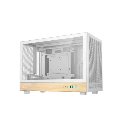 Obrázek DEEPCOOL Case CH260 WOOD WH, mATX, Průhledná bočnice, bílo- dřevěná