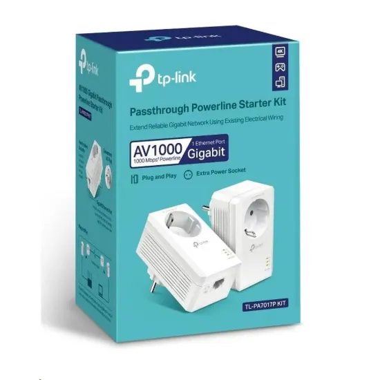 Obrázek TP- Link TL- PA7017PKIT průchozí powerline set v5.0 (P/ N: 0162500652) (AV1000, 1xGbE, HomePlug AV2)