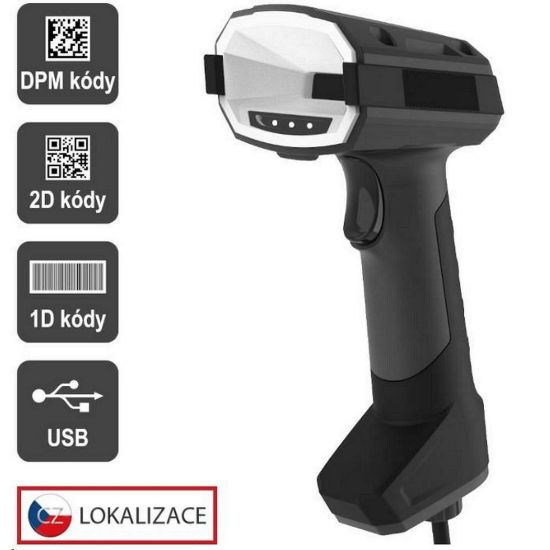 Obrázek Virtuos CCD 2D DP M průmyslová čtečka HT- 880DP M, USB, tmavě šedá