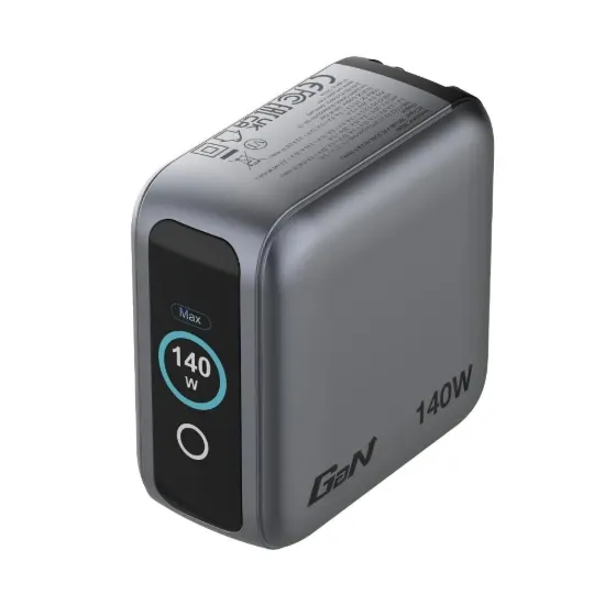 Obrázek VERBATIM Mini GaN Nabíječka s displejem 140 W, 3xUSB- C, 1xUSB- A, šedá