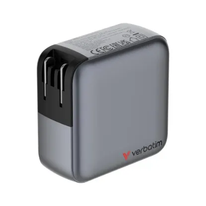 Obrázek VERBATIM Mini GaN Nabíječka s displejem 140 W, 3xUSB- C, 1xUSB- A, šedá