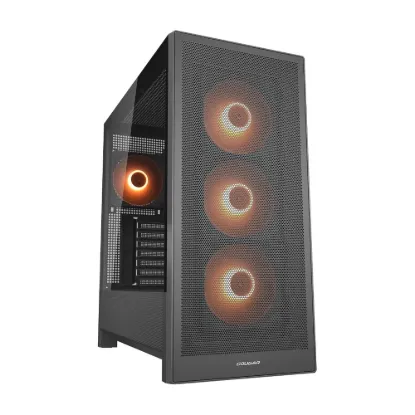 Obrázek COUGAR PC skříň MX230 Black RGB Mid Tower Mesh Front Panel 4 x 120mm ARGB Fans TG Left Panel