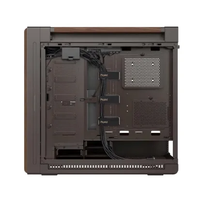 Obrázek ASUS case PROART PA602 WALNUT WOOD RETRO TG, Mid Tower, průhledná bočnice, hnědá