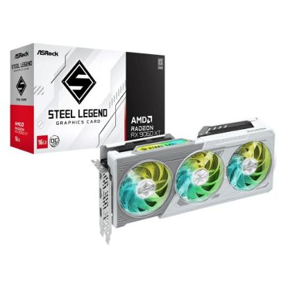 Obrázek ASRock VGA AMD Radeon RX 9060 XT Steel Legend 16 GB OC, RX 9060 XT, 16 GB GDDR6, 2xDP, 1xHDMI
