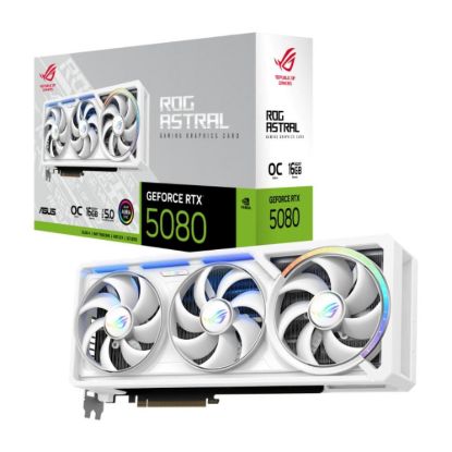Obrázek ASUS VGA NVIDIA GeForce RTX 5080 ROG ASTRAL WHITE 16 GB OC, 16 GB GDDR7, 3xDP, 2xHDMI
