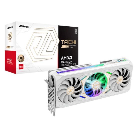 Obrázek ASRock VGA AMD Radeon RX 9070 XT Taichi White 16 GB OC, RX 9070 XT, 16 GB GDDR6, 3xDP, 1xHDMI