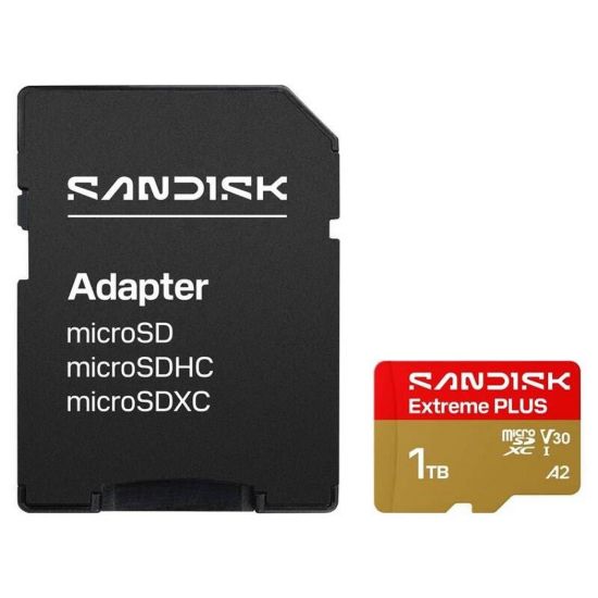 Obrázek SanDisk MicroSDHC karta 1 TB Extreme PLUS (R250/ W170MB/ s, UHS- I V30, Rescue Pro Deluxe) + adaptér