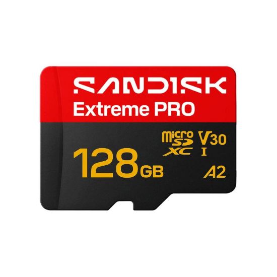 Obrázek SanDisk micro SDXC Extreme PRO 128 GB UHS- I U3 (250R/ 120 W MB/ s, UHS- I U3 V30) + adaptér