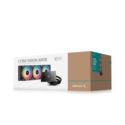 Obrázek DEEPCOOL Vodní chladič LT360 VISION ARGB, 3 x 120mm, ARGB, AM5, LGA1851, černá
