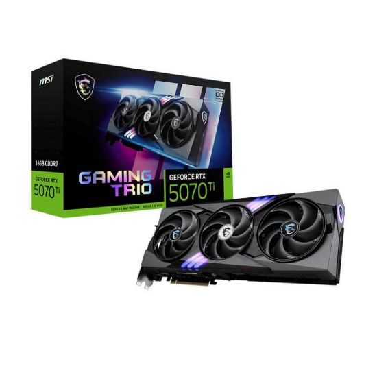 Obrázek MSI VGA NVIDIA GeForce RTX 5070 Ti 16G GAMING TRIO OC, RTX 5070 Ti, 16 GB GDDR7, 3xDP, 1xHDMI