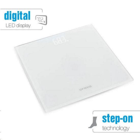Obrázek BAZAR - Orava osobní digitální váha, do 180 kg, LED displej, automatické zapnutí dotykem chodidla - Poškozený obal (Komp