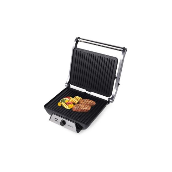 Obrázek BAZAR - Orava Grillchef 4 elektrický kontaktní gril, 2000 W, regulace teploty, manuální ovládání, tepelně izolovaná ruko