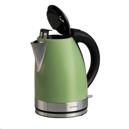 Obrázek Orava VK- 3217 GK, nerezová varná konvice 1, 7 l, khaki zelená, 2000 W, otočný podstavec, LED signalizace