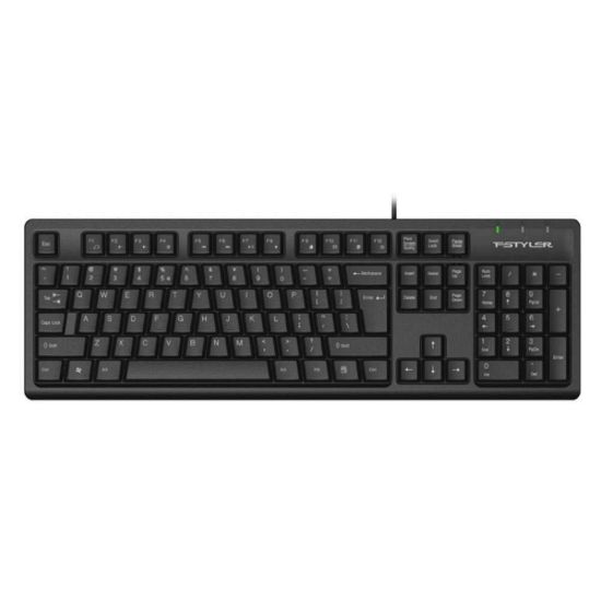Obrázek A4tech FKS12, multimediální kancelářská tichá klávesnice, CZ/ US, USB, černá