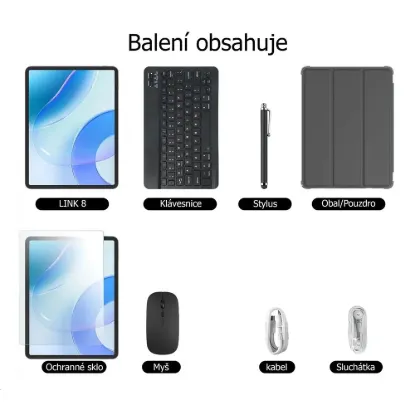 Obrázek BLACKVIEW Tab LINK 8 SET WiFi 12.7" GREY,2176x1600,6GB+256GB,G100 Octa-core 2.2GHz,13MP+16MP,8400mAh,Android 15