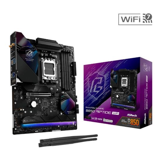 Obrázek BAZAR - ASRock MB Sc AM5 B850 Riptide WiFi, AMD B850, 4xDDR5, 1xHDMI, WiFi, ATX - Po opravě (Bez příšlušenství)