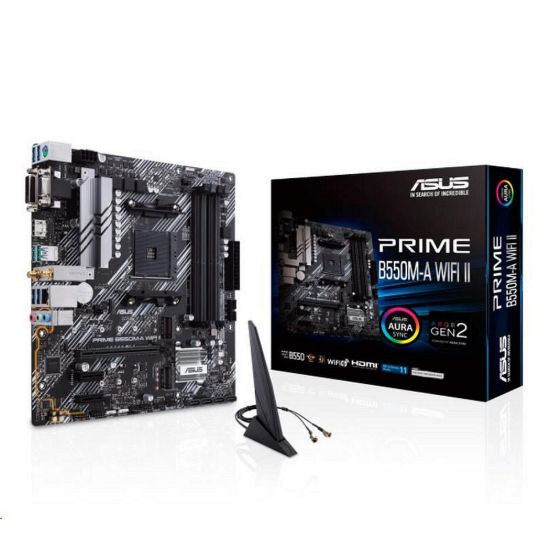 Obrázek BAZAR - ASUS MB Sc AM4 PRIME B550M- A WIFI II, AMD B550, 4xDDR4, 1xHDMI, 1xDVI, 1xVGA, WI- FI, mATX, (Bez příslušenství)