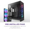 Obrázek NZXT skříň H9 Flow RGB dvoukomorová ATX / 1 x 140 RGB mm / 1x 120mm RGB fan / prosklená / černá