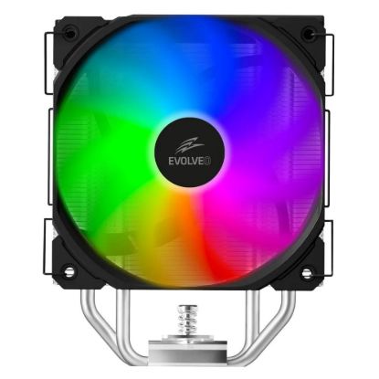 Obrázek EVOLVEO QuietCool7, CPU chladič s digitálním displejem, 6x heatpipe, černý