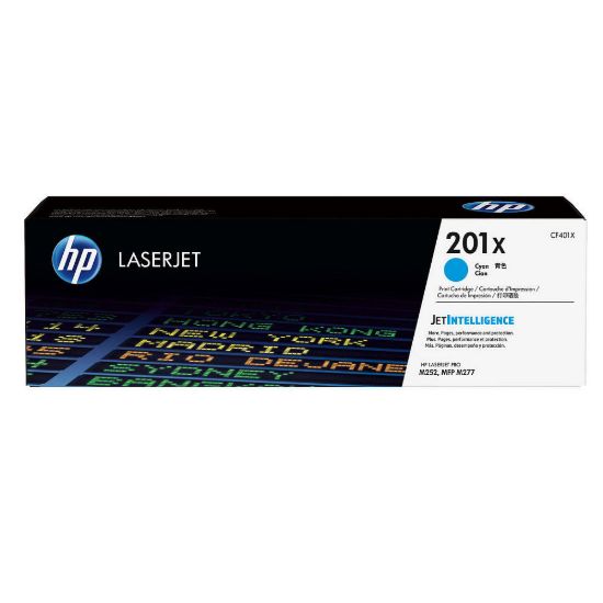 Obrázek HP 201X High Capacity Cyan LJ Toner Cartridge, CF401X (2, 300 pages)