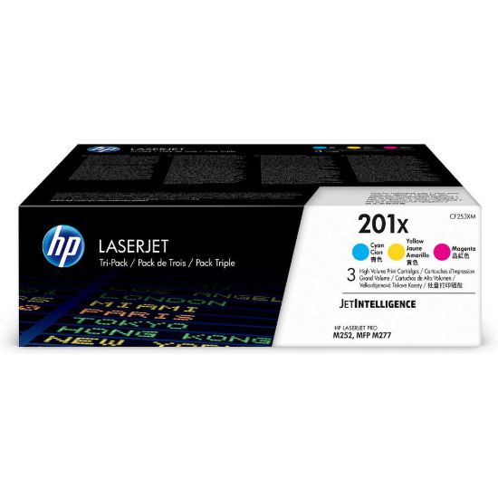Obrázek HP 201X 3- pack High Yield Cyan/ Magenta/ Yellow Original LaserJet Toner Cartridges (CF253XM…