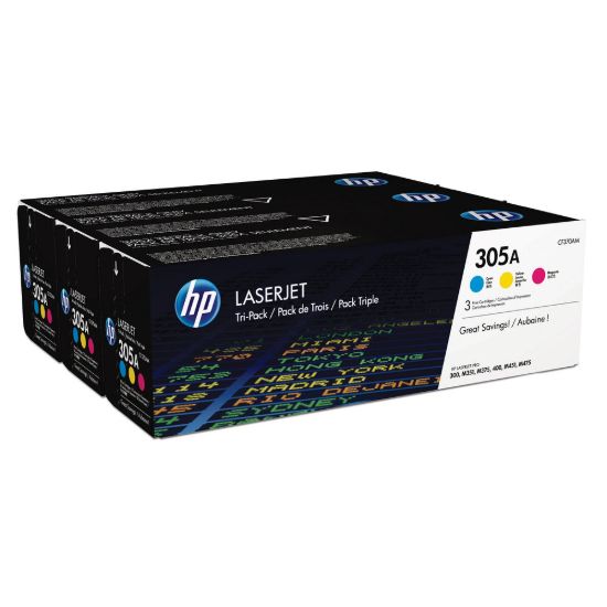 Obrázek HP 305A CMY 3- pack LJ Toner Cart, CF370AM (2, 600 / 2, 600 / 2, 600 pages)