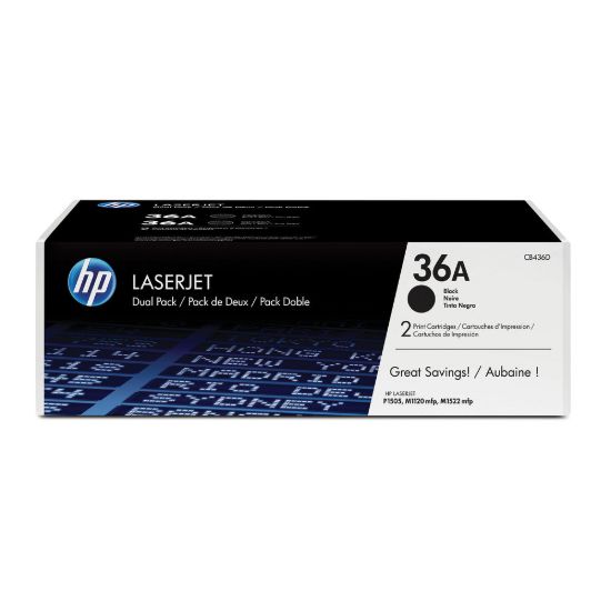 Obrázek HP 36A Black 2- pack LJ Toner Cart, CB436AD (2, 000 / 2, 000 pages)