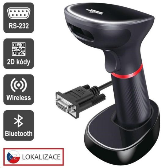 Obrázek Virtuos CCD 2D čtečka HW- 855A, bezdrátová, základna, RS- 232, černá