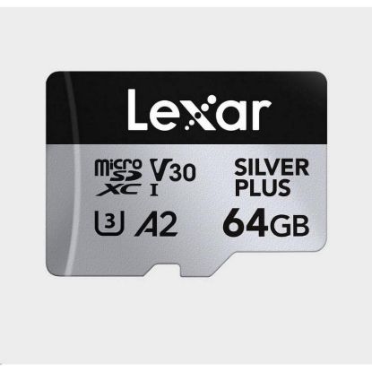 Obrázek Lexar microSDXC Professional SILVER Plus UHS- I/ U3/ A2/ 4K R205/ W100 (V30) 64 GB