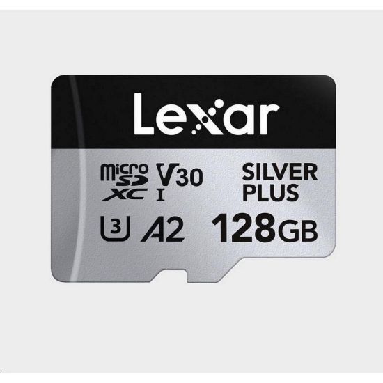Obrázek Lexar microSDXC Professional SILVER Plus UHS- I/ U3/ A2/ 4K R205/ W150 (V30) 128 GB