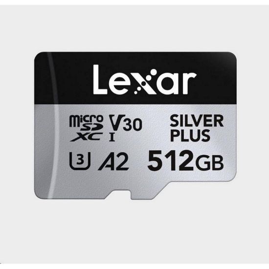 Obrázek Lexar microSDXC Professional SILVER Plus UHS- I/ U3/ A2/ 4K R205/ W150 (V30) 512 GB