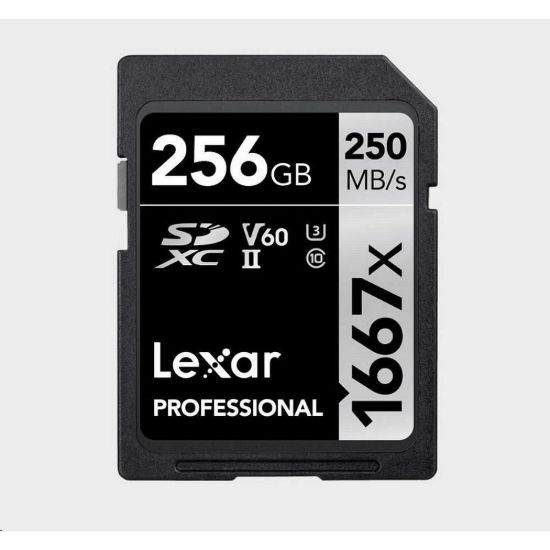 Obrázek Lexar SDXC Pro 1667X UHS- II U3 R250/ W120 (V60) 256G