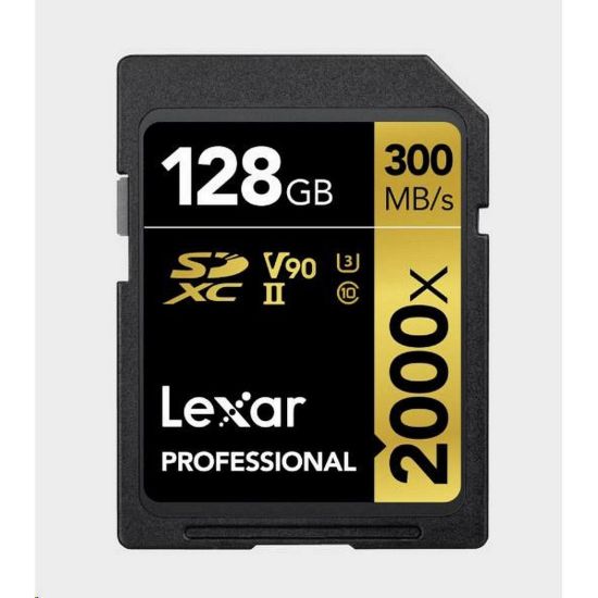 Obrázek Lexar SDXC Pro 2000X UHS- II U3 R300/ W260 (V90) 128 GB