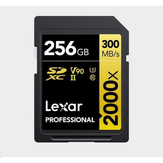 Obrázek Lexar SDXC Pro 2000X UHS- II U3 R300/ W260 (V90) 256 GB
