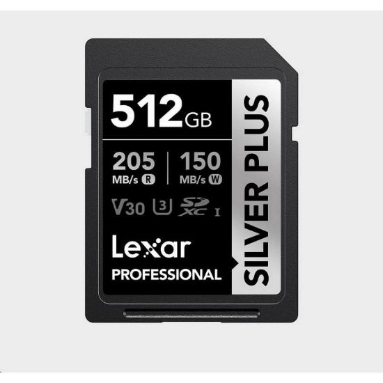 Obrázek Lexar SDXC Professional SILVER Plus 1066x UHS- I/ U3/ A2/ 4K R205/ W150 (V30) 512 GB